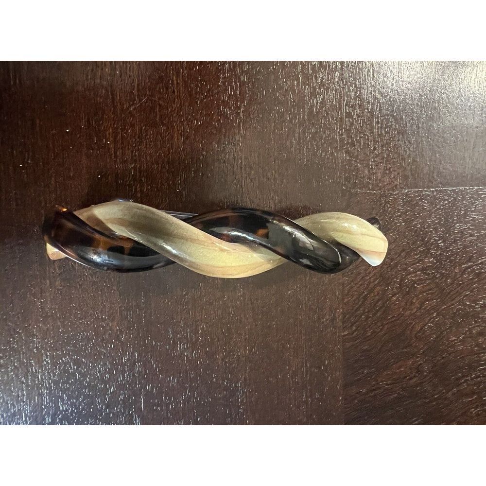 VINTAGE GOODY LUCITE FAUX TORTOISE BRAIDED HAIR‎ BARRETTE UP DO HAIR ACCESSORY